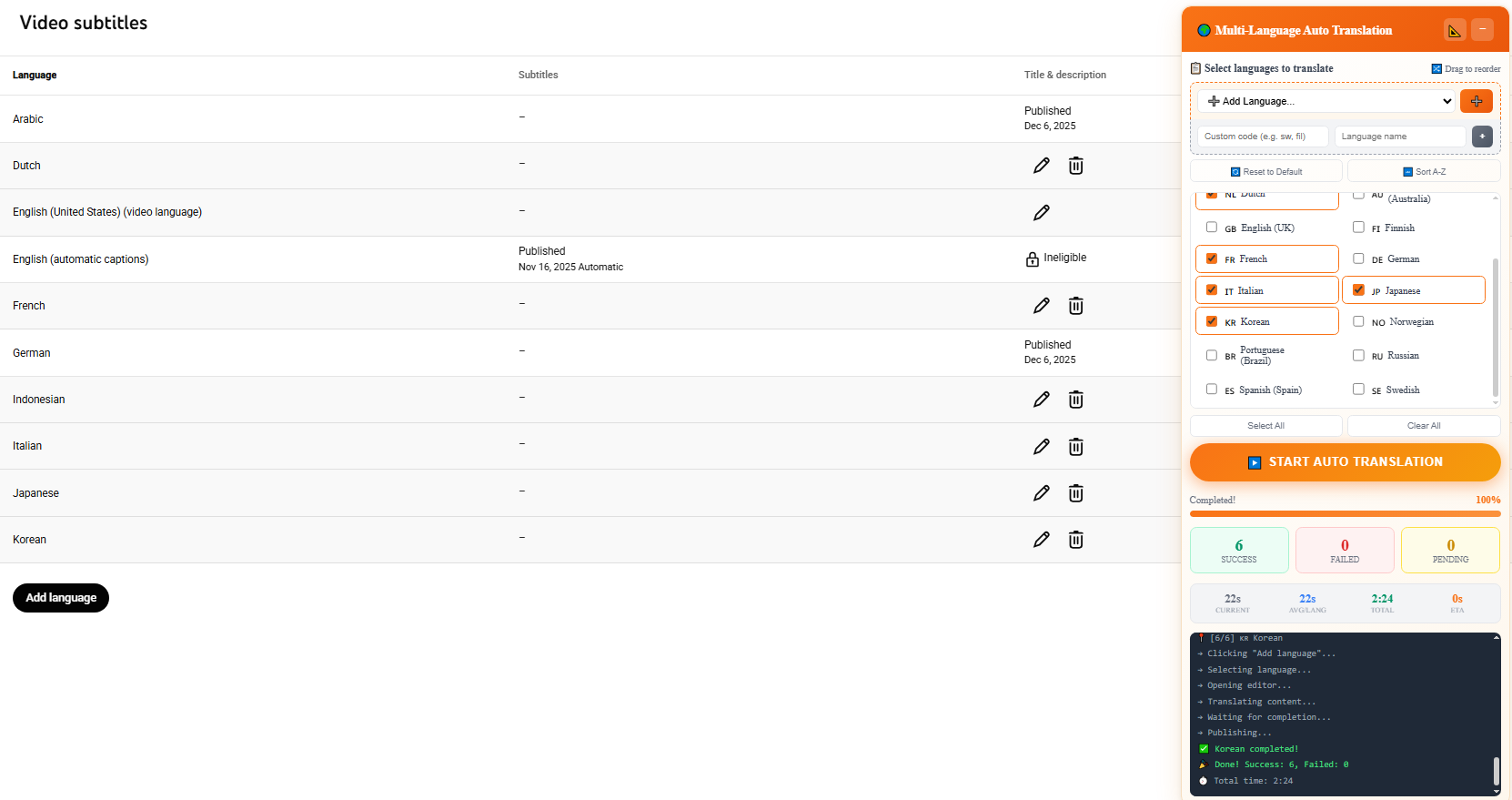 Multi Language Translation